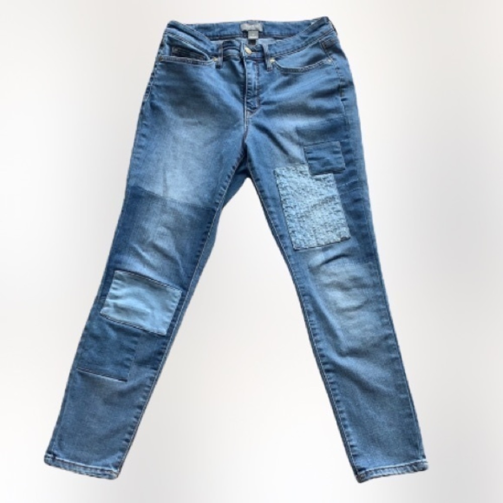 Martha Stewart Patchwork Skinny High Waist Jeans